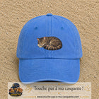 Casquette baseball Bleu ciel délavé 100% coton avec motif Chat endormi 5 cm - image principale