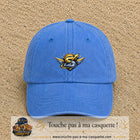 Casquette baseball Bleu ciel délavé 100% coton avec visuel Éclair ailé sport 5 cm - image produit principale