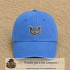 Casquette Bleu ciel délavé motif Hibou sage 5 cm - vue principale