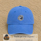 Casquette Bleu ciel délavé motif Perroquet majestueux 5 cm - vue principale
