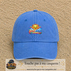 Casquette baseball Bleu ciel délavé 100% coton avec motif Soleil éclaire notre journée 7 cm - image principale
