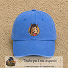 Casquette baseball Bleu ciel délavé 100% coton avec visuel Cheval langue tirée 7 cm - image produit principale