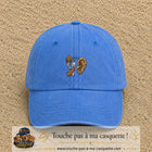Casquette baseball Bleu ciel délavé 100% coton avec visuel Oreille gourmande 5 cm - image produit principale