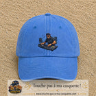 Casquette Bleu ciel délavé 100% coton avec motif DJ aux platines 7 cm - image principale
