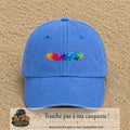 Casquette baseball Bleu ciel délavé 100% coton avec visuel Éclaboussure peinture 3 cm - image produit principale