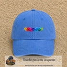 Casquette baseball Bleu ciel délavé 100% coton avec visuel Éclaboussure peinture 3 cm - image produit principale