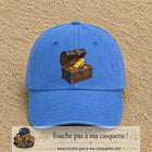Casquette baseball Bleu ciel délavé 100% coton avec motif Coffre au trésor 7 cm - image principale