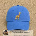 Casquette Bleu ciel délavé motif Girafe 7 cm - vue principale