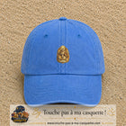 Casquette baseball Bleu ciel délavé 100% coton avec motif Lion astrologique 5 cm - image principale