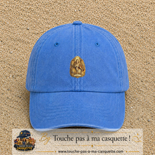 Casquette baseball Bleu ciel délavé 100% coton avec motif Lion astrologique 5 cm - image principale