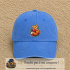 Casquette baseball Bleu ciel délavé 100% coton avec motif Renard au cœur 7 cm - image principale