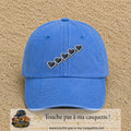 Casquette Bleu ciel délavé motif Guirlande de cœurs 7 cm - vue principale
