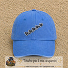 Casquette Bleu ciel délavé motif Guirlande de cœurs 7 cm - vue principale