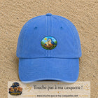 Casquette baseball Bleu ciel délavé 100% coton avec visuel Oiseaux au nid 5 cm - image produit principale
