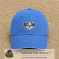 Casquette Bleu ciel délavé motif Chiot peluche 5 cm - vue principale