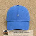 Casquette Bleu ciel délavé 100% coton avec motif Cigogne blanche 3 cm - image principale