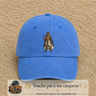 Casquette baseball Bleu ciel délavé 100% coton avec motif Pharaon égyptien 7 cm - image principale