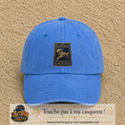 Casquette baseball Bleu ciel délavé 100% coton avec visuel Chien noble 7 cm - image produit principale