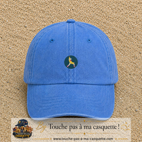 Casquette baseball Bleu ciel délavé 100% coton avec visuel Banane drôle 3 cm - image produit principale