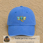 Casquette Bleu ciel délavé motif Libellule multicolore 5 cm - vue principale