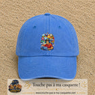Casquette Bleu ciel délavé 100% coton avec motif Créateur digital au laptop 7 cm - image principale