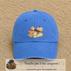 Casquette Bleu ciel délavé 100% coton avec motif Pâtisseries gourmandes 7 cm - image principale