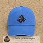 Casquette Bleu ciel délavé 100% coton avec motif Gorille rugissant 7 cm - image principale