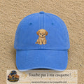 Casquette baseball Bleu ciel délavé 100% coton avec motif Chiot boudeur 7 cm - image principale