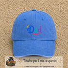 Casquette baseball Bleu ciel délavé 100% coton avec visuel Dad coloré 5 cm - image produit principale