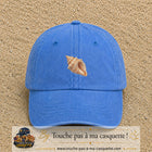 Casquette baseball Bleu ciel délavé 100% coton avec visuel Coquillage marin 5 cm - image produit principale