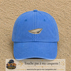 Casquette baseball Bleu ciel délavé 100% coton avec motif Terrain de pétanque 5 cm - image principale