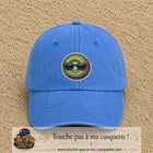 Casquette Bleu ciel délavé motif Kiwi avec lunettes 7 cm - vue principale