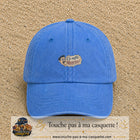 Casquette baseball Bleu ciel délavé 100% coton avec visuel Ça suffit Maurice avec personnage 3 cm - image produit principale