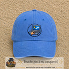 Casquette Bleu ciel délavé 100% coton avec motif Ordinateur portable météo 7 cm - image principale