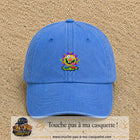Casquette baseball Bleu ciel délavé 100% coton avec visuel Monstre rigolo 5 cm - image produit principale