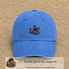 Casquette Bleu ciel délavé 100% coton avec motif DJ aux platines 5 cm - image principale