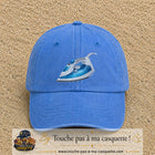 Casquette Bleu ciel délavé 100% coton avec motif Fer à repasser bleu 7 cm - image principale
