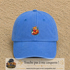 Casquette baseball Bleu ciel délavé 100% coton avec motif Renard au cœur 5 cm - image principale