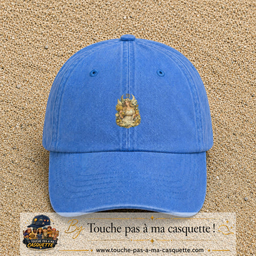 Casquette baseball Bleu ciel délavé 100% coton avec motif Vierge astrologique 5 cm - image principale