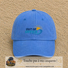 Casquette Bleu ciel délavé 100% coton avec motif Out of Office vague soleil 5 cm - image principale