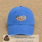 Casquette baseball Bleu ciel délavé 100% coton avec visuel Ça suffit Maurice avec personnage 5 cm - image produit principale