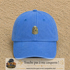 Casquette baseball Bleu ciel délavé 100% coton avec motif Capricorne astrologique 3 cm - image principale
