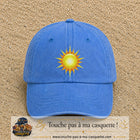 Casquette baseball Bleu ciel délavé 100% coton avec motif Soleil rayonnant 7 cm - image principale