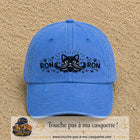Casquette Bleu ciel délavé motif Chat Ron Ron 7 cm - vue principale