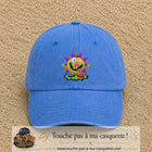 Casquette baseball Bleu ciel délavé 100% coton avec visuel Monstre rigolo 7 cm - image produit principale