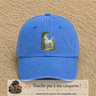 Casquette baseball Bleu ciel délavé 100% coton avec motif Cheval blanc en forêt 7 cm - image principale