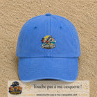 Casquette Bleu ciel délavé 100% coton avec motif Surfing Wolf 5 cm - image principale
