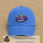 Casquette Bleu ciel délavé 100% coton avec motif Vibe Squad 7 cm - image principale