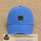 Casquette Bleu ciel délavé motif Chaton étoilé 5 cm - vue principale