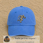 Casquette Bleu ciel délavé 100% coton avec motif Momie effrayante 7 cm - image principale